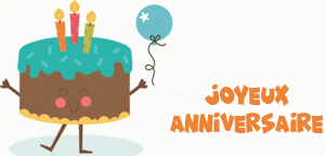 Gif joyeux anniversaire gateau ballon